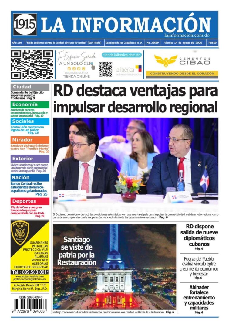 Portada Periódico La Información, Viernes 14, Agosto 2026