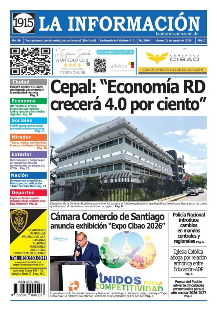 Portada Periódico La Información, Viernes 21, Agosto 2026