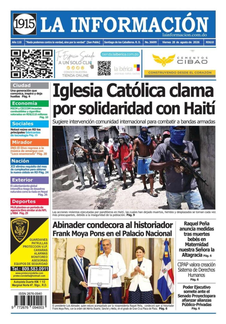 Portada Periódico La Información, Viernes 28, Agosto 2026