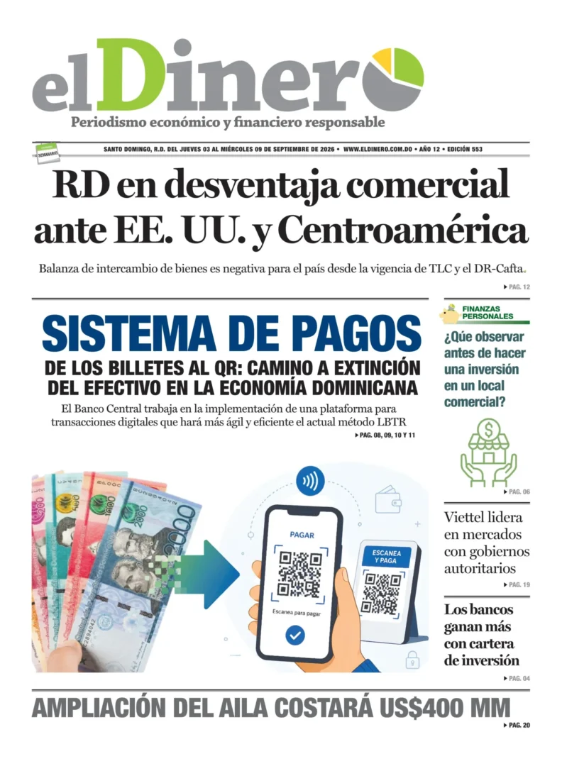 Portada Periódico El Dinero, Jueves 3, Septiembre 2026