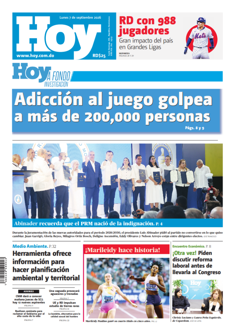 Portada Periódico Hoy, Lunes 7, Septiembre 2026