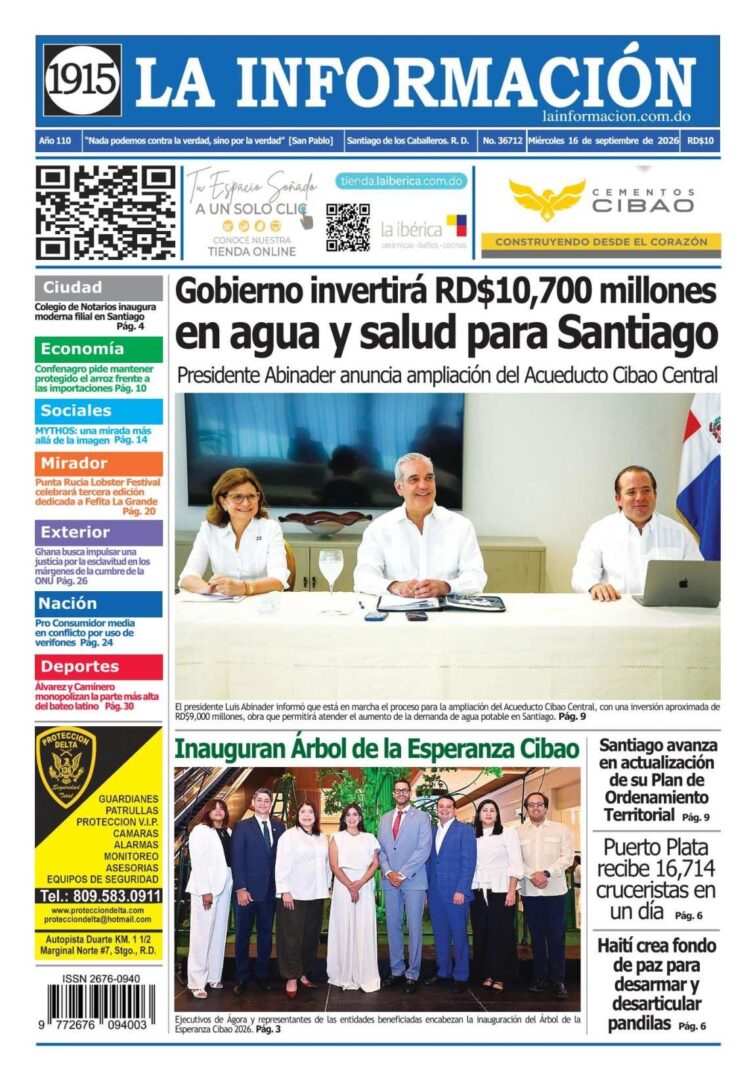 Portada Periódico La Información, Miércoles 16, Septiembre 2026